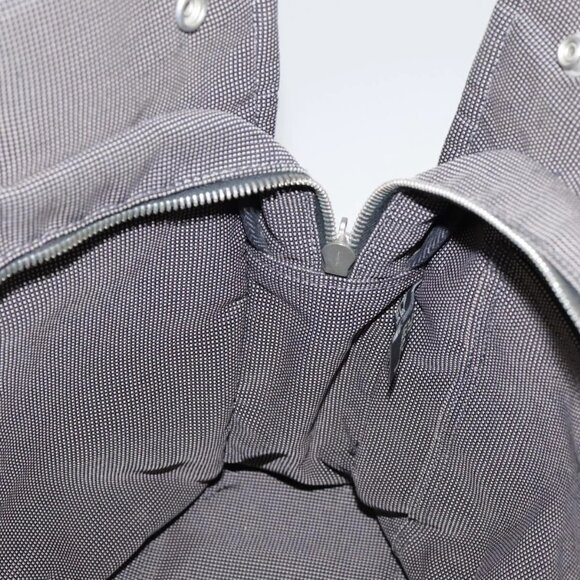 HERMES Her Line MM Hand Bag Canvas Gray Auth 103385 - Picture 12 of 16